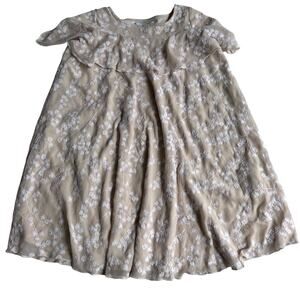 Chasing Fireflies Beige Floral Embroidered Dress - Large
